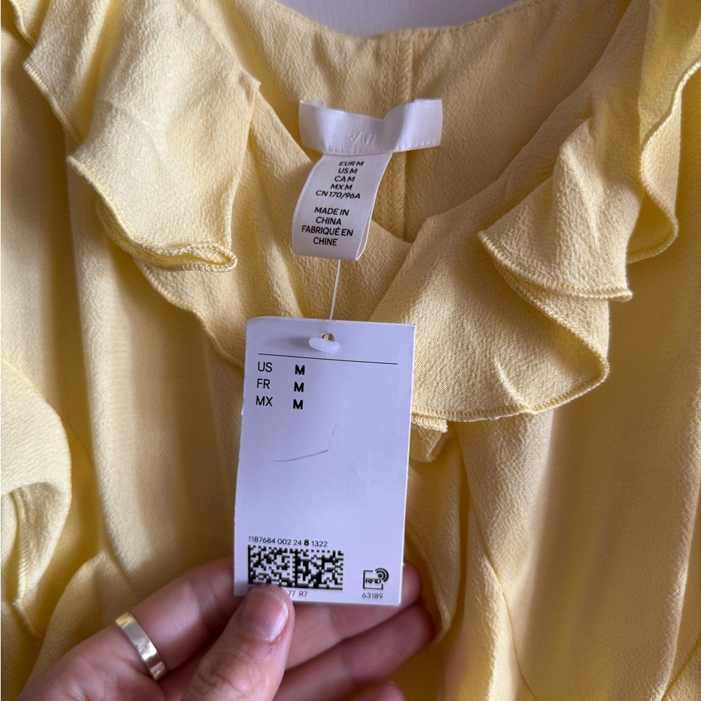H&M Yellow Ruffled Mini Dress - Picture 3 of 3